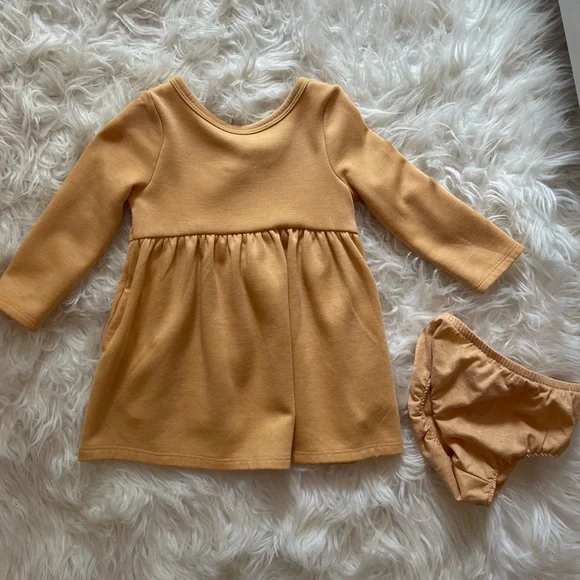 Cat & Jack Gold Sweatshirt Dress and Bloomer Set Cat & Jack Gold Sweatshirt Dress and Bloomer Set
